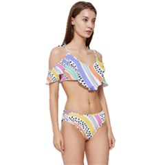 Ruffle Edge Tie Up Bikini Set	 