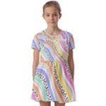 Background Abstract Wallpaper Kids  Short Sleeve Pinafore Style Dress