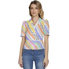 Puffed Short Sleeve Button Up Jacket 