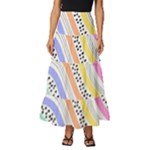 Background Abstract Wallpaper Tiered Ruffle Maxi Skirt