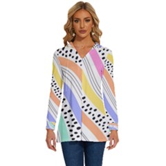 Long Sleeve Drawstring Hooded Top 