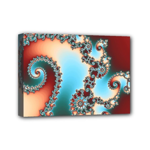 Fractal Spiral Art Math Abstract Mini Canvas 7  x 5  (Stretched) from ArtsNow.com
