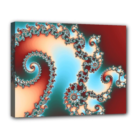 Fractal Spiral Art Math Abstract Canvas 14  x 11  (Stretched) from ArtsNow.com