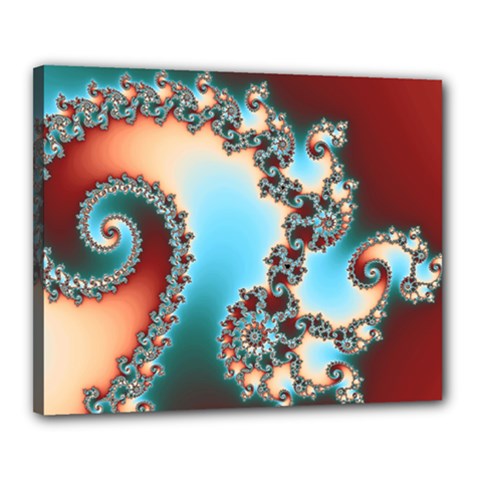Fractal Spiral Art Math Abstract Canvas 20  x 16  (Stretched) from ArtsNow.com