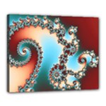 Fractal Spiral Art Math Abstract Canvas 20  x 16  (Stretched)