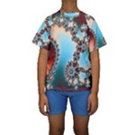 Fractal Spiral Art Math Abstract Kids  Short Sleeve Swimwear