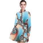 Fractal Spiral Art Math Abstract Long Sleeve Chiffon Shirt Dress