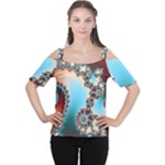 Fractal Spiral Art Math Abstract Cutout Shoulder Tee