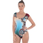 Fractal Spiral Art Math Abstract Short Sleeve Leotard 