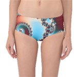 Fractal Spiral Art Math Abstract Mid-Waist Bikini Bottoms