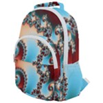 Fractal Spiral Art Math Abstract Rounded Multi Pocket Backpack