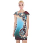 Fractal Spiral Art Math Abstract Cap Sleeve Bodycon Dress