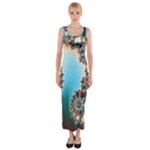 Fractal Spiral Art Math Abstract Fitted Maxi Dress