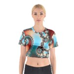 Fractal Spiral Art Math Abstract Cotton Crop Top