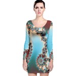 Fractal Spiral Art Math Abstract Long Sleeve Velvet Bodycon Dress