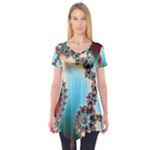 Fractal Spiral Art Math Abstract Short Sleeve Tunic 