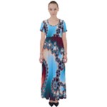 Fractal Spiral Art Math Abstract High Waist Short Sleeve Maxi Dress