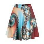 Fractal Spiral Art Math Abstract High Waist Skirt