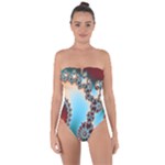 Fractal Spiral Art Math Abstract Tie Back One Piece Swimsuit