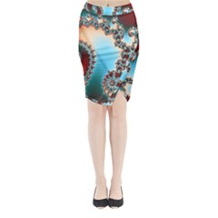 Fractal Spiral Art Math Abstract Midi Wrap Pencil Skirt from ArtsNow.com