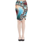 Fractal Spiral Art Math Abstract Midi Wrap Pencil Skirt