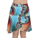 Fractal Spiral Art Math Abstract Chiffon Wrap Front Skirt