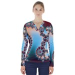 Fractal Spiral Art Math Abstract V-Neck Long Sleeve Top