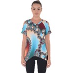 Fractal Spiral Art Math Abstract Cut Out Side Drop Tee