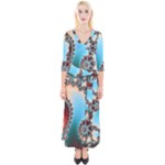 Fractal Spiral Art Math Abstract Quarter Sleeve Wrap Maxi Dress