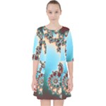 Fractal Spiral Art Math Abstract Quarter Sleeve Pocket Dress