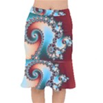 Fractal Spiral Art Math Abstract Short Mermaid Skirt