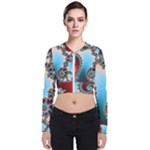 Fractal Spiral Art Math Abstract Long Sleeve Zip Up Bomber Jacket