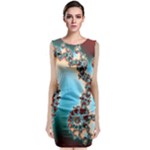 Fractal Spiral Art Math Abstract Sleeveless Velvet Midi Dress