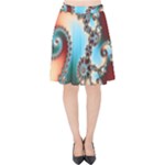 Fractal Spiral Art Math Abstract Velvet High Waist Skirt