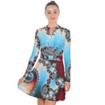 Fractal Spiral Art Math Abstract Long Sleeve Panel Dress