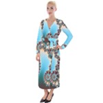 Fractal Spiral Art Math Abstract Velvet Maxi Wrap Dress