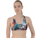 Fractal Spiral Art Math Abstract Criss Cross Racerback Sports Bra