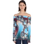 Fractal Spiral Art Math Abstract Off Shoulder Long Sleeve Top