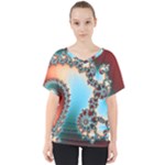 Fractal Spiral Art Math Abstract V-Neck Dolman Drape Top