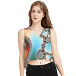 Fractal Spiral Art Math Abstract V-Neck Cropped Tank Top