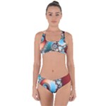 Fractal Spiral Art Math Abstract Criss Cross Bikini Set