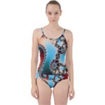 Fractal Spiral Art Math Abstract Cut Out Top Tankini Set