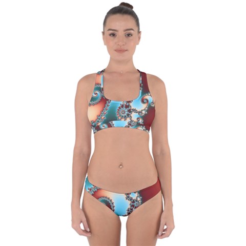Fractal Spiral Art Math Abstract Cross Back Hipster Bikini Set from ArtsNow.com