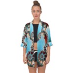 Fractal Spiral Art Math Abstract Open Front Chiffon Kimono