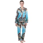 Fractal Spiral Art Math Abstract Women s Long Sleeve Satin Pajamas Set	