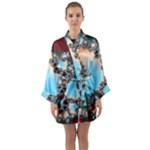 Fractal Spiral Art Math Abstract Long Sleeve Satin Kimono