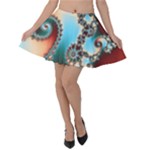 Fractal Spiral Art Math Abstract Velvet Skater Skirt