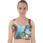 Fractal Spiral Art Math Abstract Velvet Racer Back Crop Top