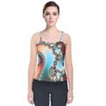 Fractal Spiral Art Math Abstract Velvet Spaghetti Strap Top