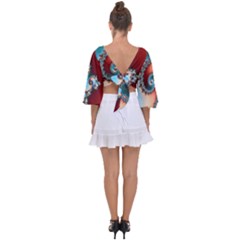 Tie Back Butterfly Sleeve Chiffon Top 